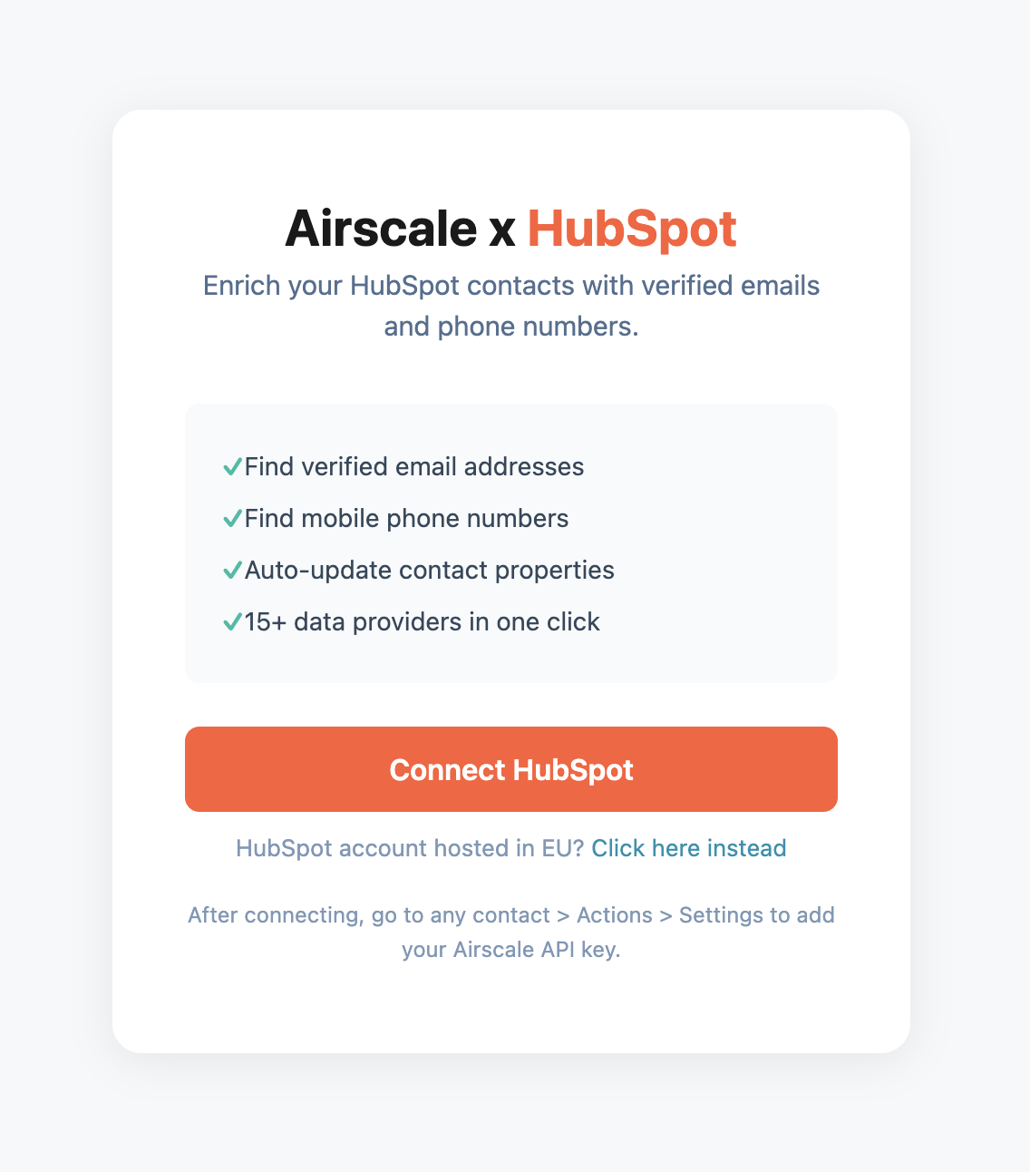 Airscale x HubSpot landing page